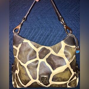 Dooney & Bourke Brown and Cream Hobo Bag